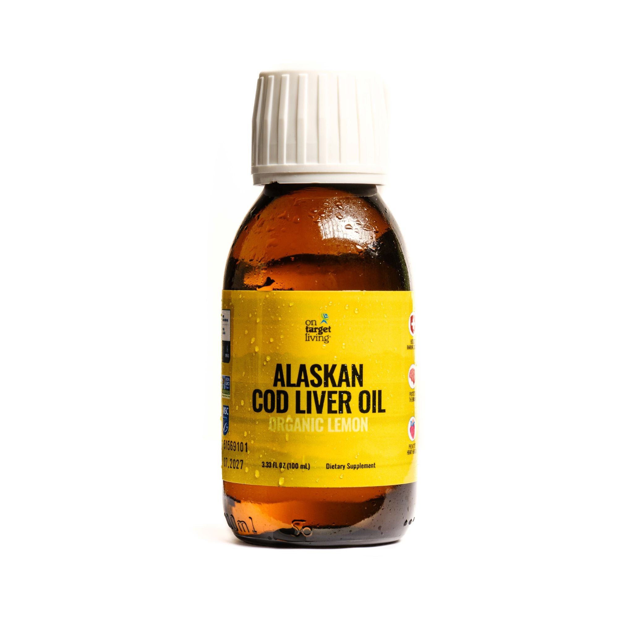 Cod Liver Oil Organic Lemon Flavor 3.33 oz
