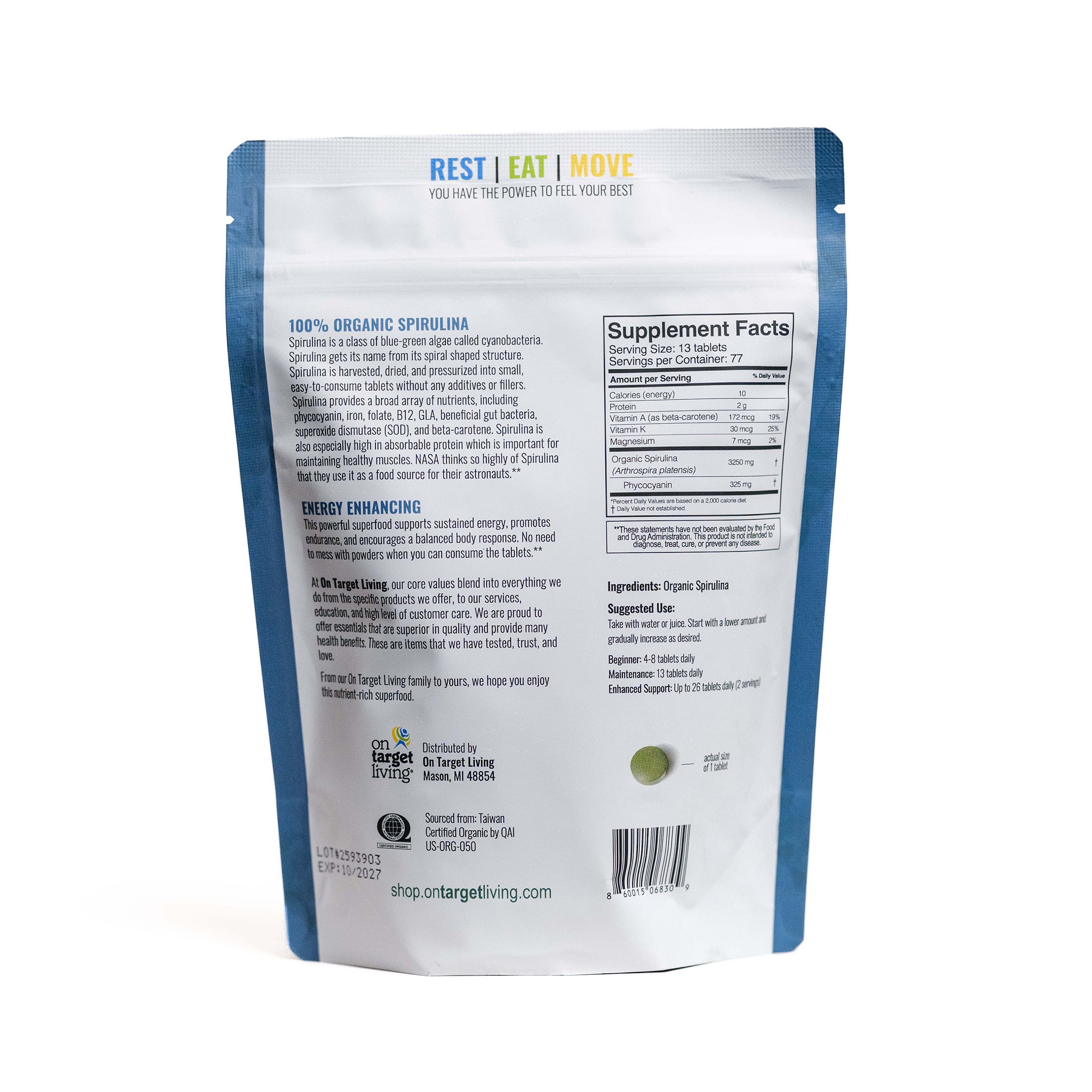 Organic Spirulina Tablets