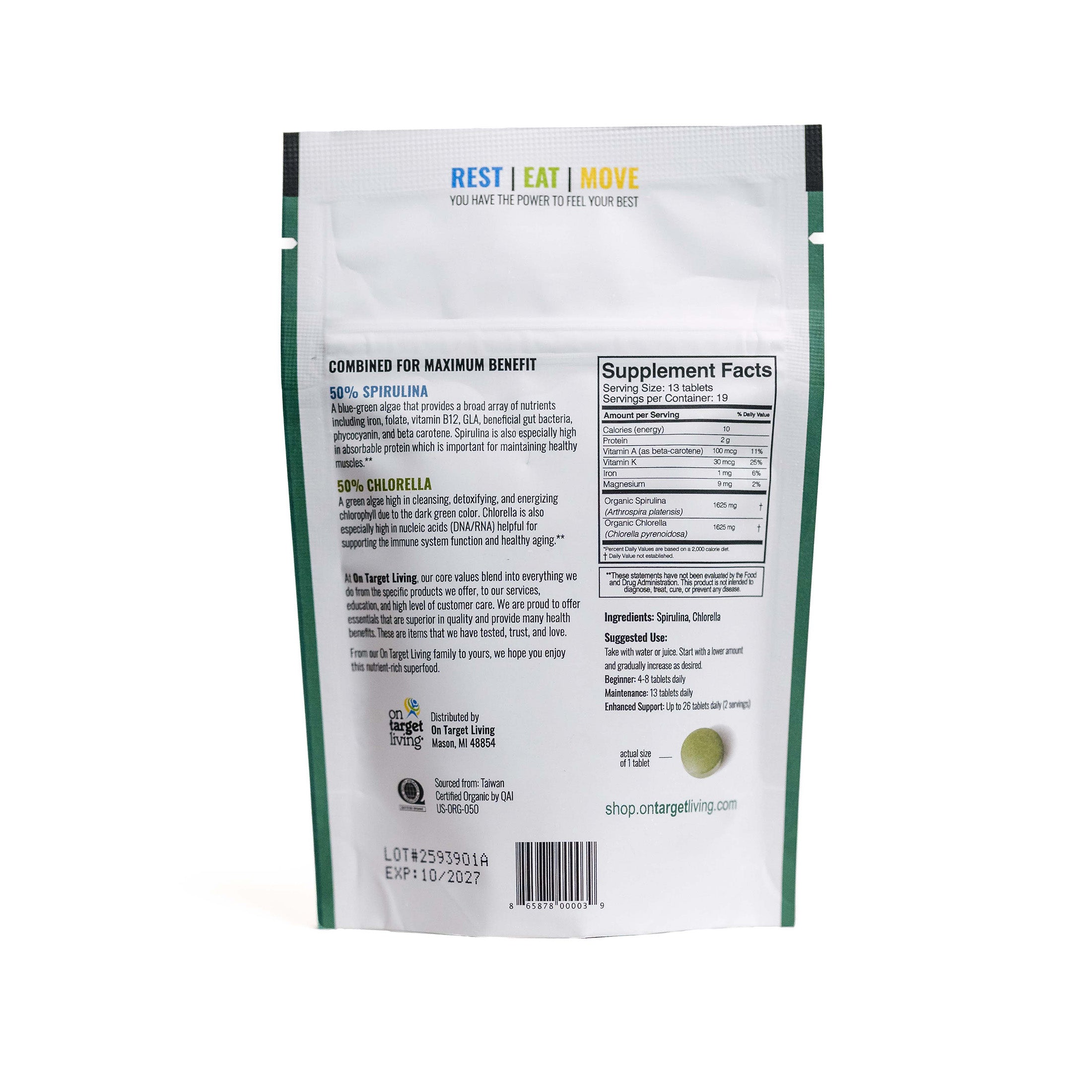 Spirulina Chlorella 50/50 Travel Size