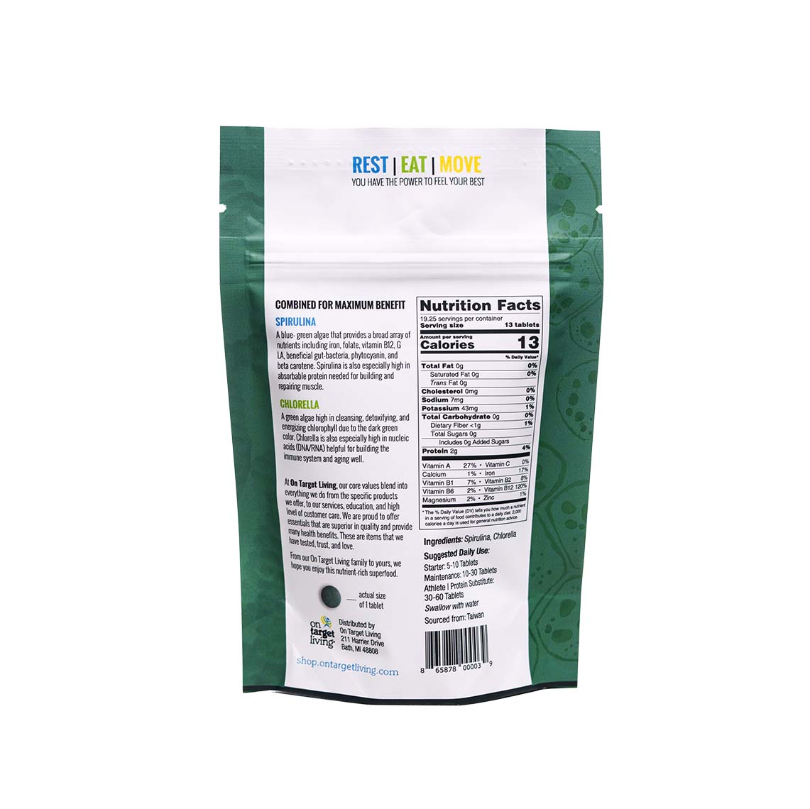 Spirulina Chlorella 50/50 Travel Size