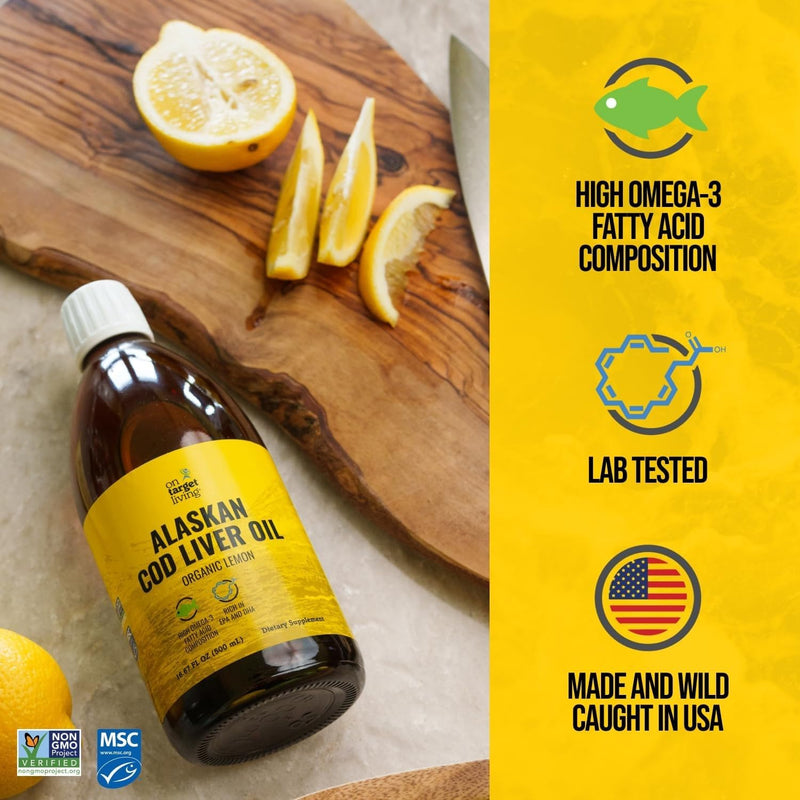 Cod Liver Oil Organic Lemon Flavor 16.67 oz