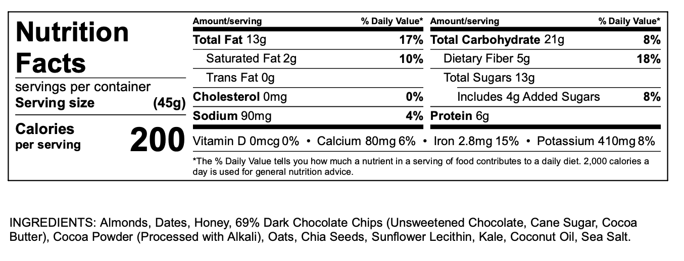 Chocolate Almond Butter Nutrition Bar